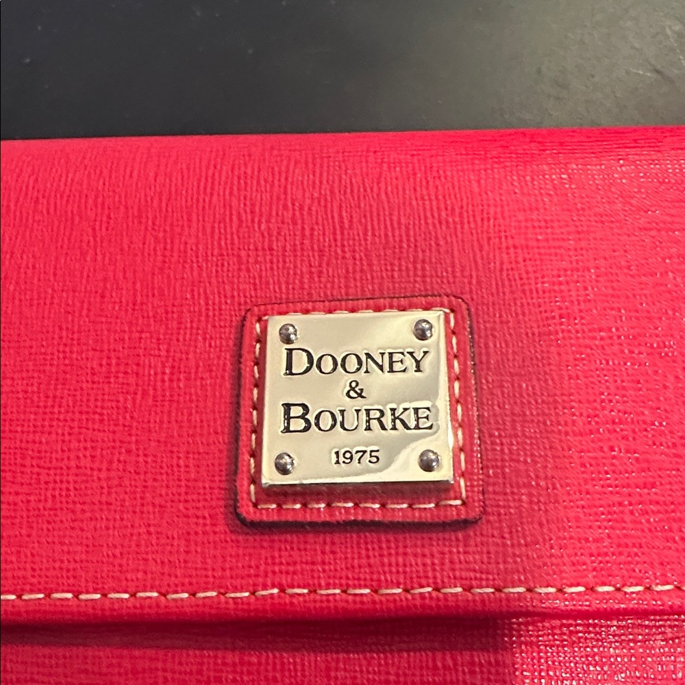 Dooney & Bourke Saffiano Leather Folded Zip Bifold Wallet – Red - Picture 2 of 5